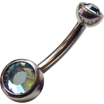 6mm DOUBLE JEWEL NAVEL BARBELLS