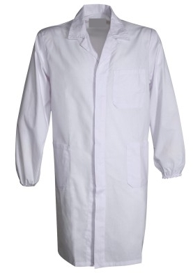 Unisex lab coat with snap fasteners