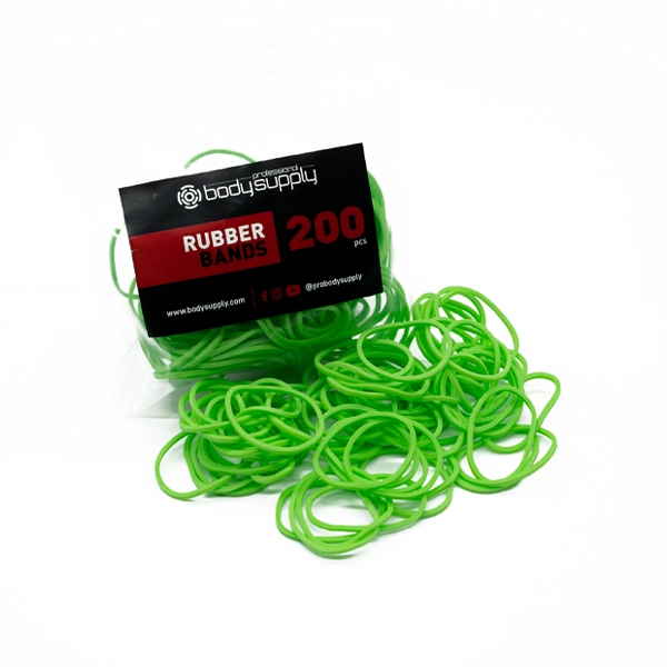 BodySupply coloured elastic bands 200pcs - Green