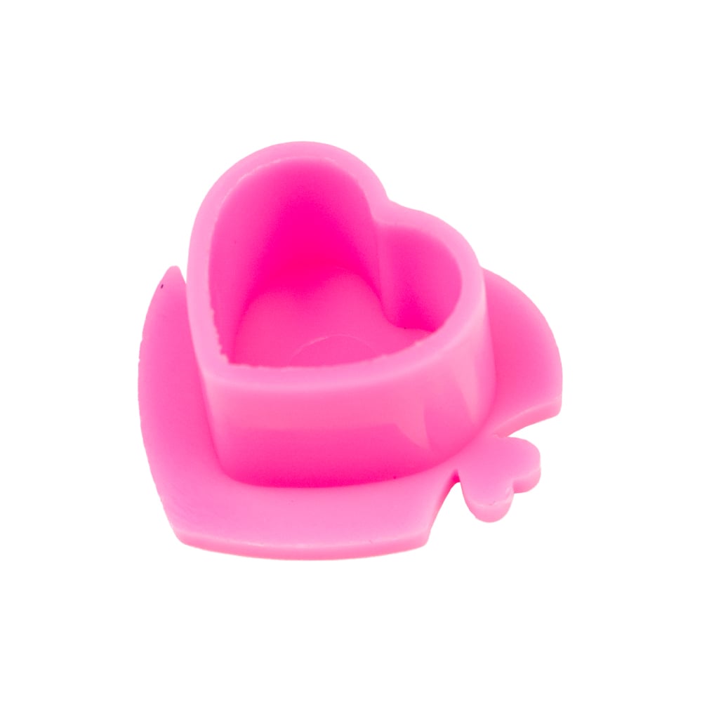 BodySupply Plastic Heart Ink Caps - 25mm - 200pcs - Pink