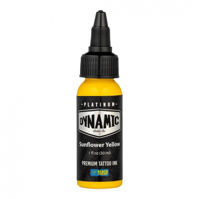 SUNFLOWER YELLOW 30ml - DYNAMIC PLATINUM TATTOO INK - Reach compliant