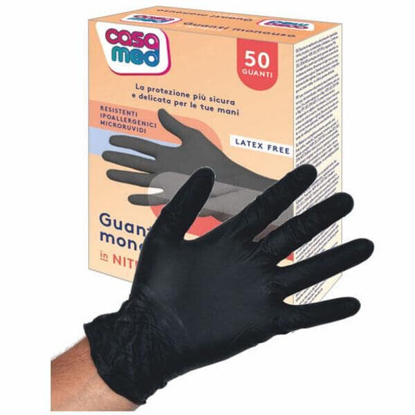 CASAMED BLACK NITRILE GLOVES - 50pcs