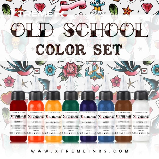 XTreme Ink - 8x30ml - OLD SCHOOL COLOR SET