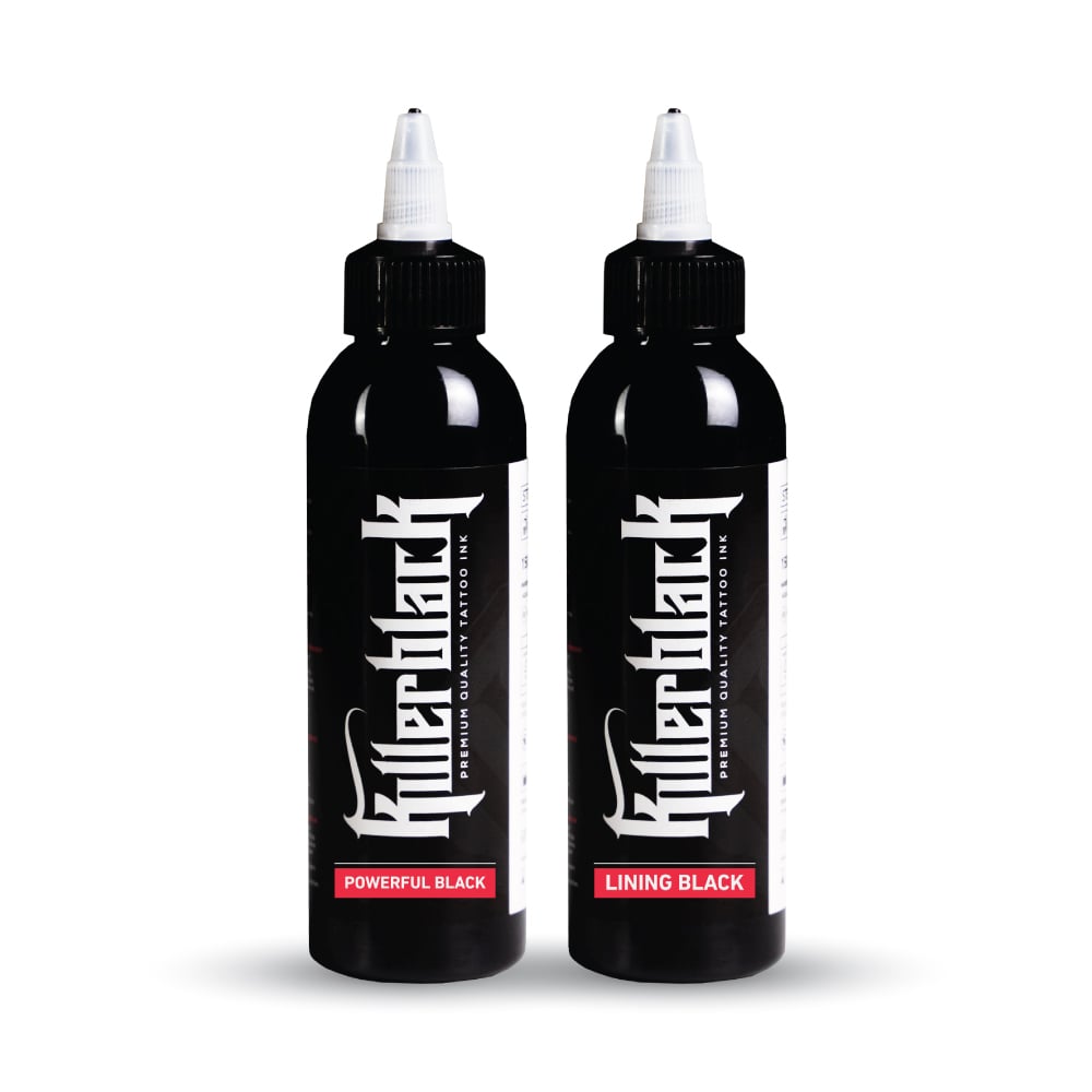 KILLERBLACK TATTOO INK - LINING BLACK + POWERFUL BLACK 2x150ml - EUROPE