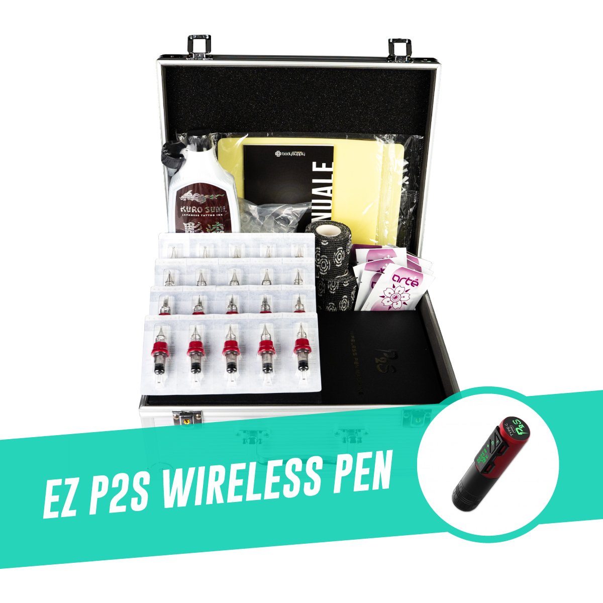 MEDIUM TATTOO KIT - WIRELESS MACHINE EZ P2S