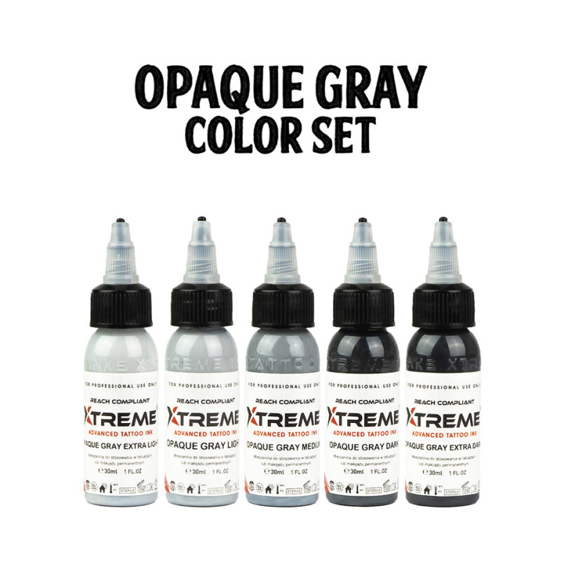 XTreme Ink - 5x30ml - OPAQUE GRAY SET