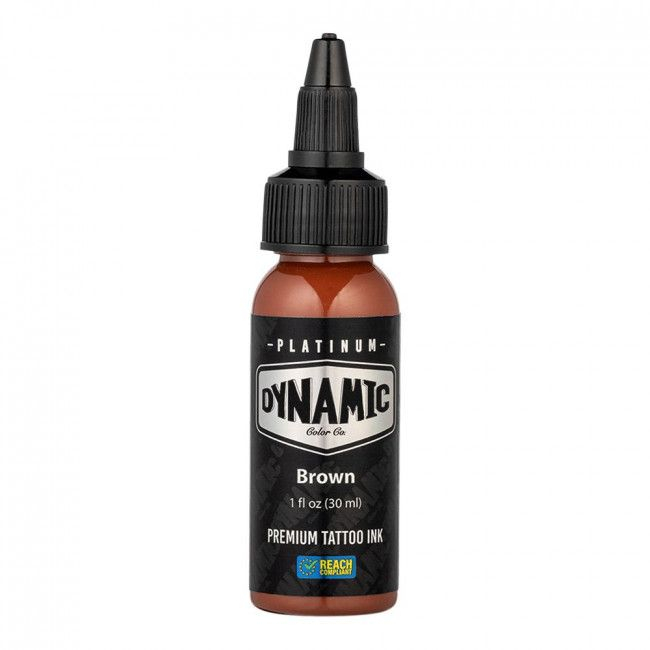 BROWN 30ml - DYNAMIC PLATINUM TATTOO INK - Reach compliant