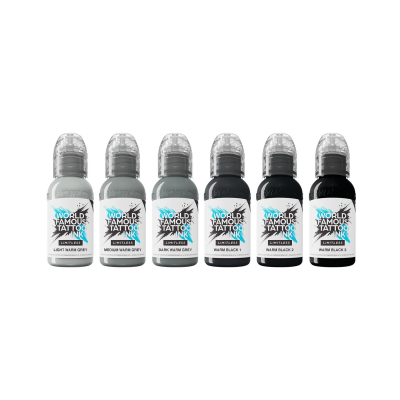 World Famous Limitless 6x30ml - Shades of Grey - Warm Grey Pastel Set